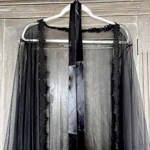 Elegant Black Lingerie Robe